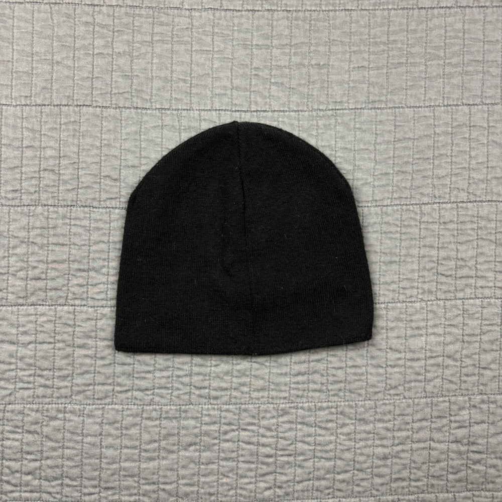 Mountain Hardwear Black Knit Beanie Hat Mens Wool Blend Outdoors Gorpcore - Picture 3 of 7